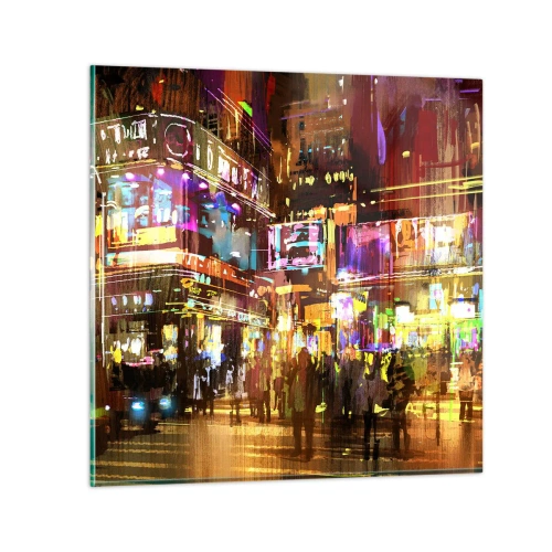 Glasbild - Bild auf glas - In einem Lichtermeer - 30x30 cm