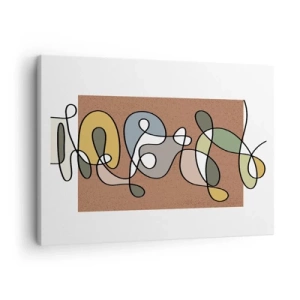 Bild auf Leinwand - Leinwandbild - Bunte Abstraktion mit Punkten und Linien - 70x50cm - Abstraktion, die ein Lächeln wert ist - Moderne Wanddekoration für Wohnzimmer und Schlafzimmer ARTTOR