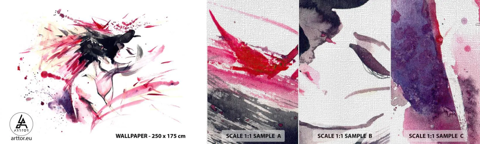 Fototapeten Muster Premium Canvas - Eine Liebeserfüllung - Abstraktion, Frau und Mann, Liebe - 100x30 cm