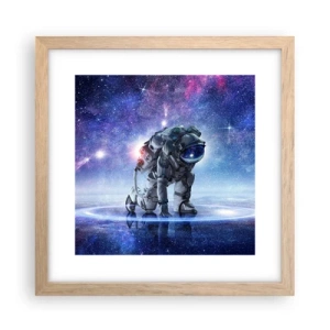 Poster in einem Rahmen aus heller Eiche - Der Sternenhimmel über mir - 30x30 cm