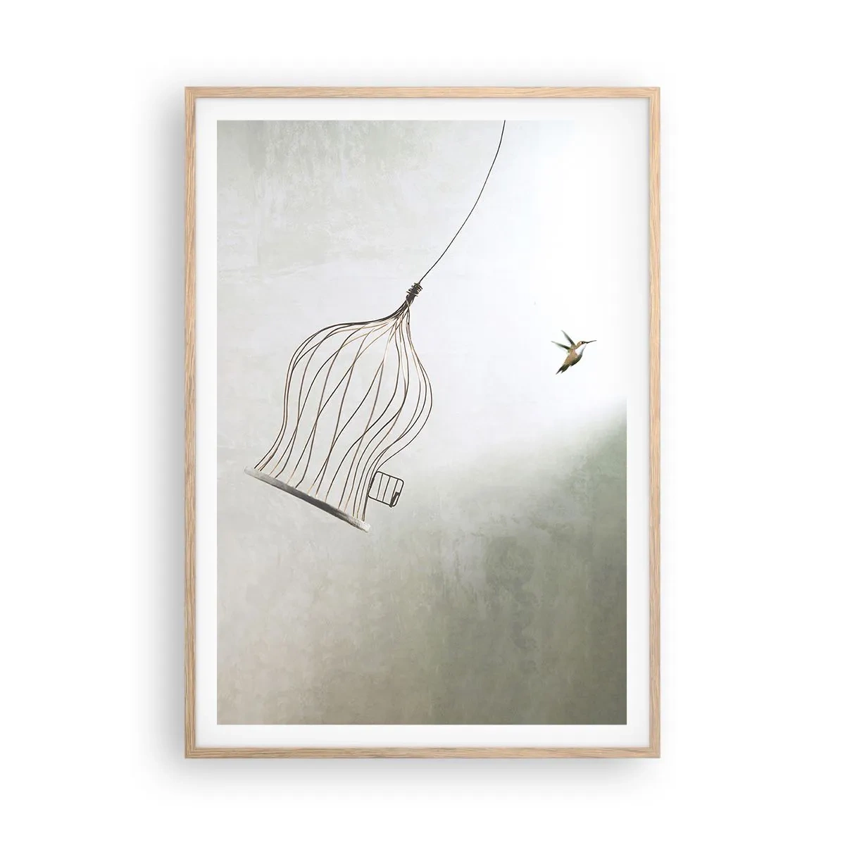 Poster in einem Rahmen aus heller Eiche - In seinem Element - 70x100 cm