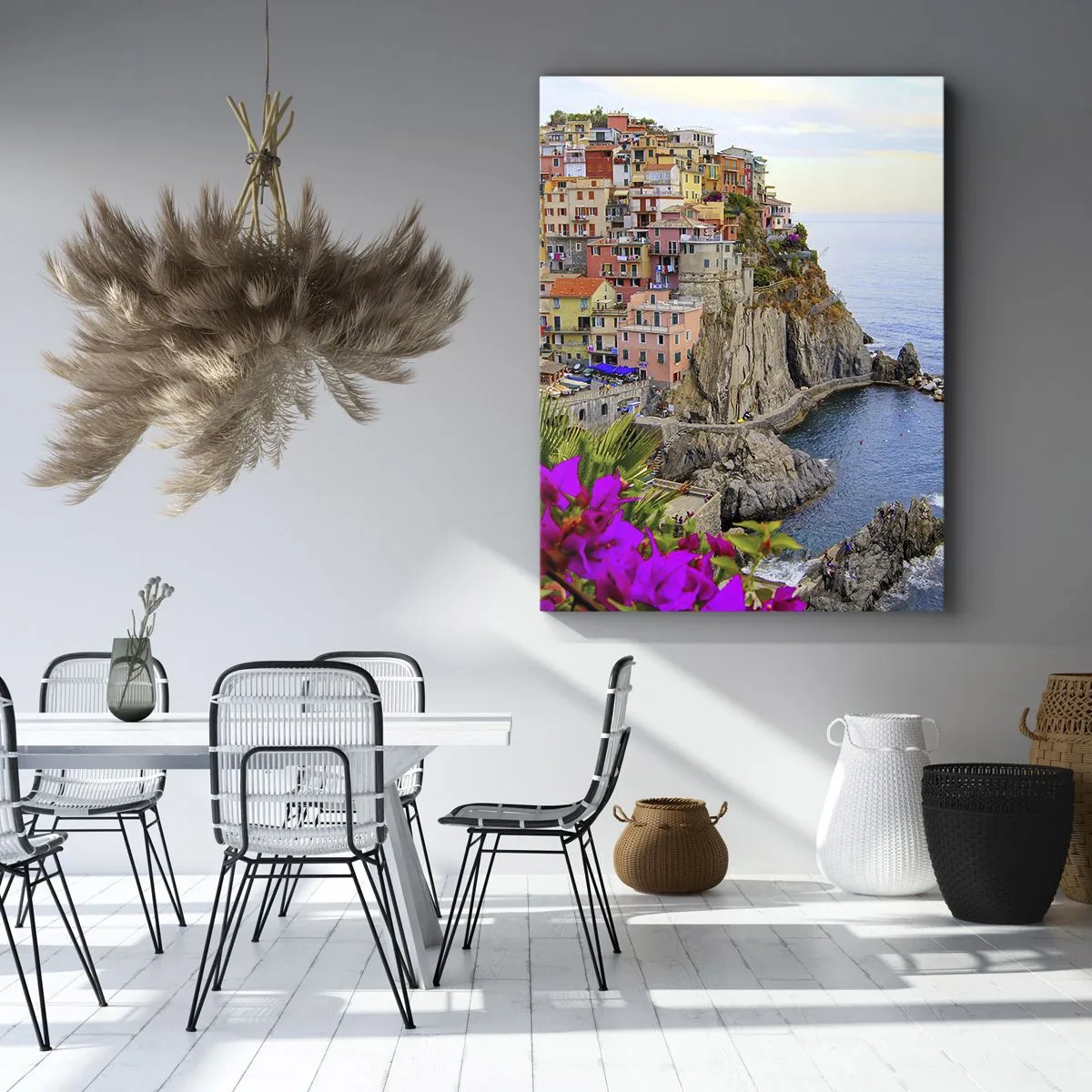 Bild auf Leinwand - Leinwandbild - Lachende Stadt - 45x80 cm