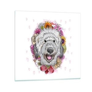 Glasbild - Bild auf glas - Welpenfreude - 60x60 cm