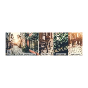 Fototapetenmuster Standard Eco - Rosenallee im rosa Schein - Stadt, Niederlande, Die Architektur - 100x30 cm