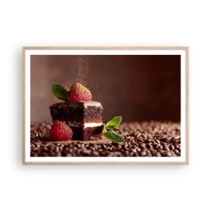 Poster in einem Rahmen aus heller Eiche - Das Leben ist süß - 100x70 cm