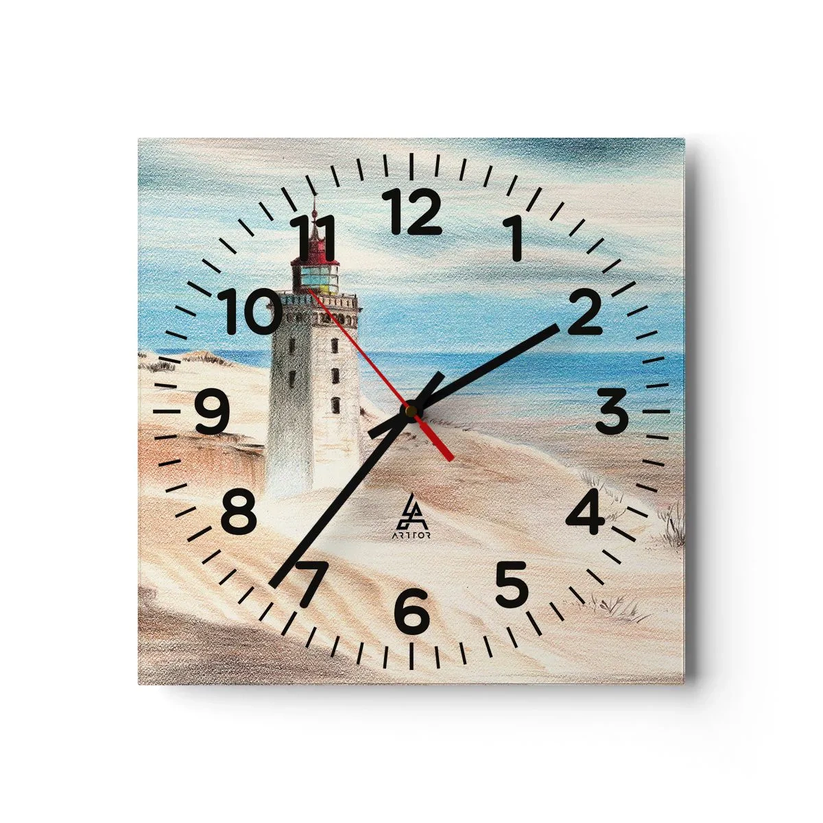 Wanduhr - Glasuhr - Immer aufs Meer starrend - 40x40 cm