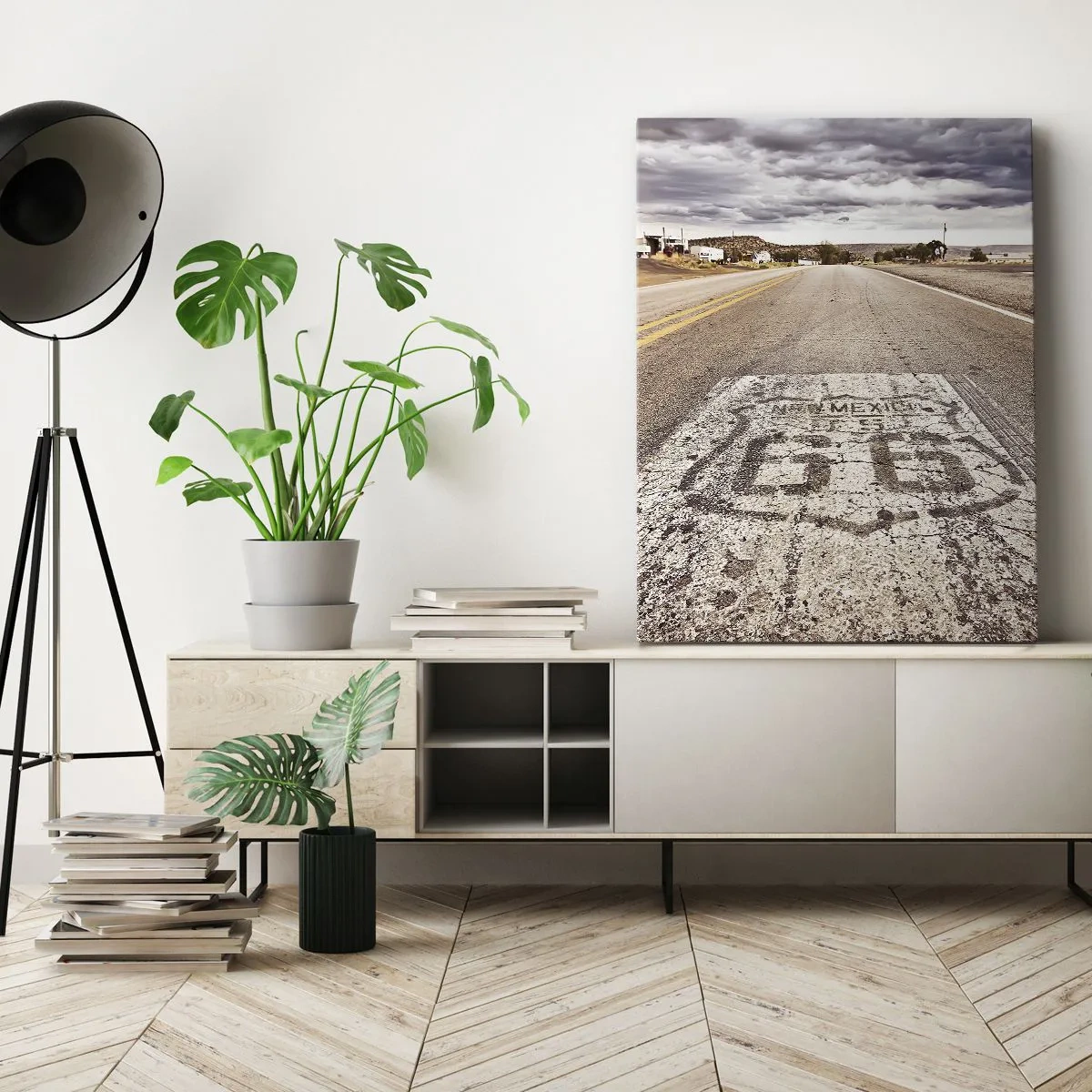 Bild auf Leinwand - Leinwandbild - Mother Road - eine amerikanische Legende - 65x120 cm