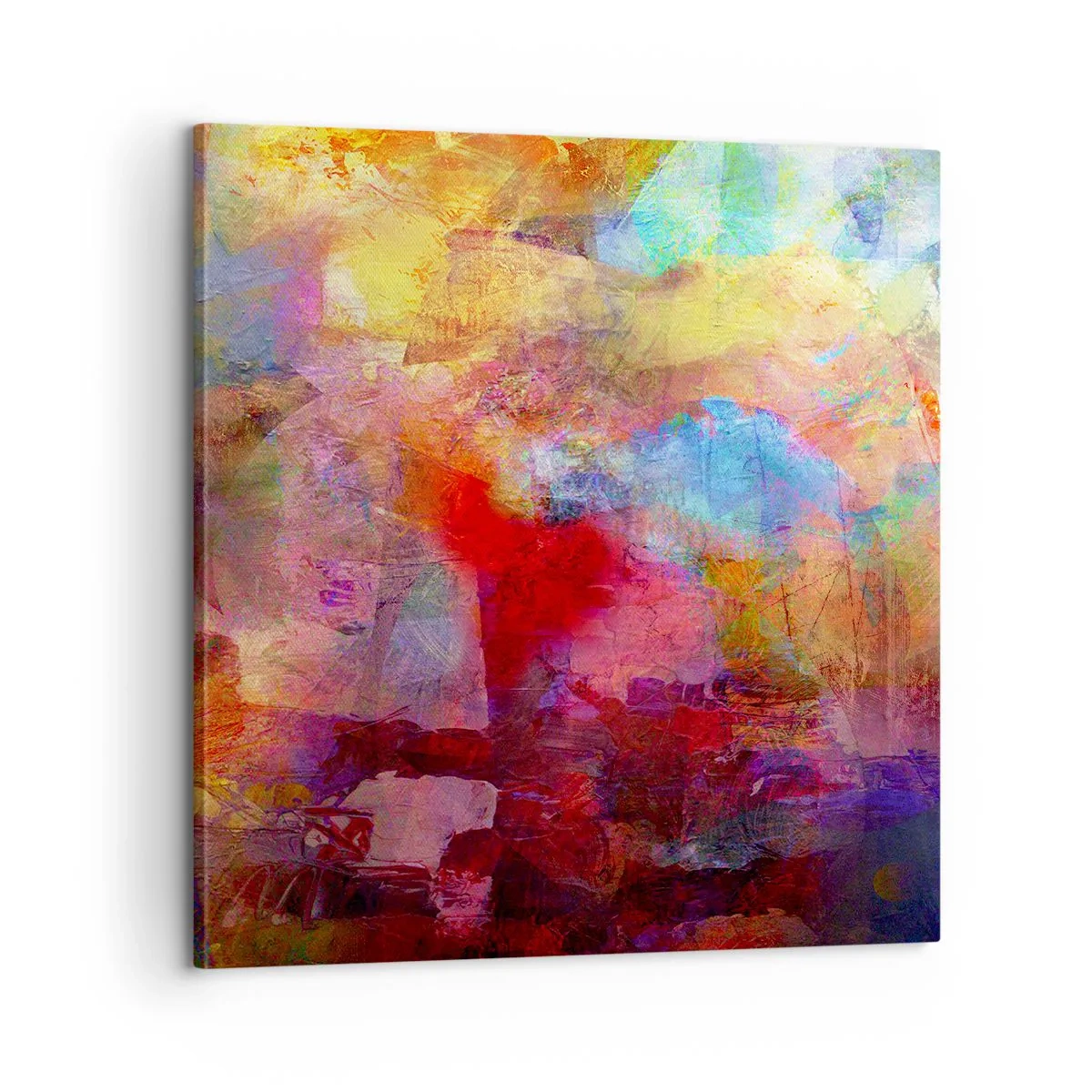 Bild auf Leinwand - Leinwandbild - Schau in den Regenbogen - 60x60 cm