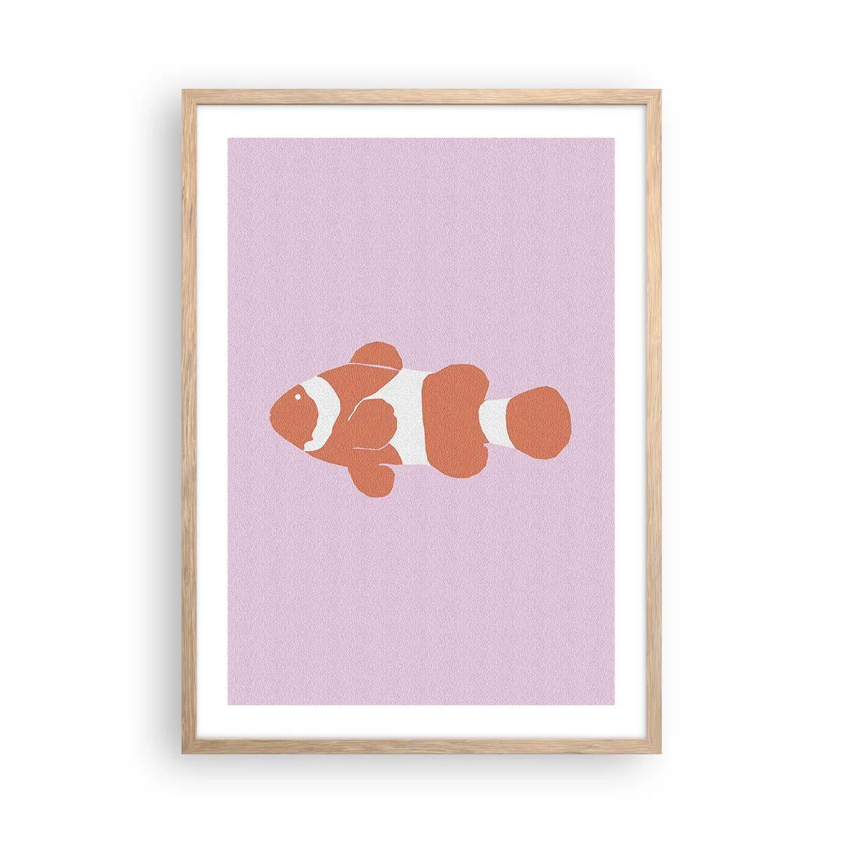 Poster in einem Rahmen aus heller Eiche - In Koralle an Gesicht und Schwanz - 50x70 cm