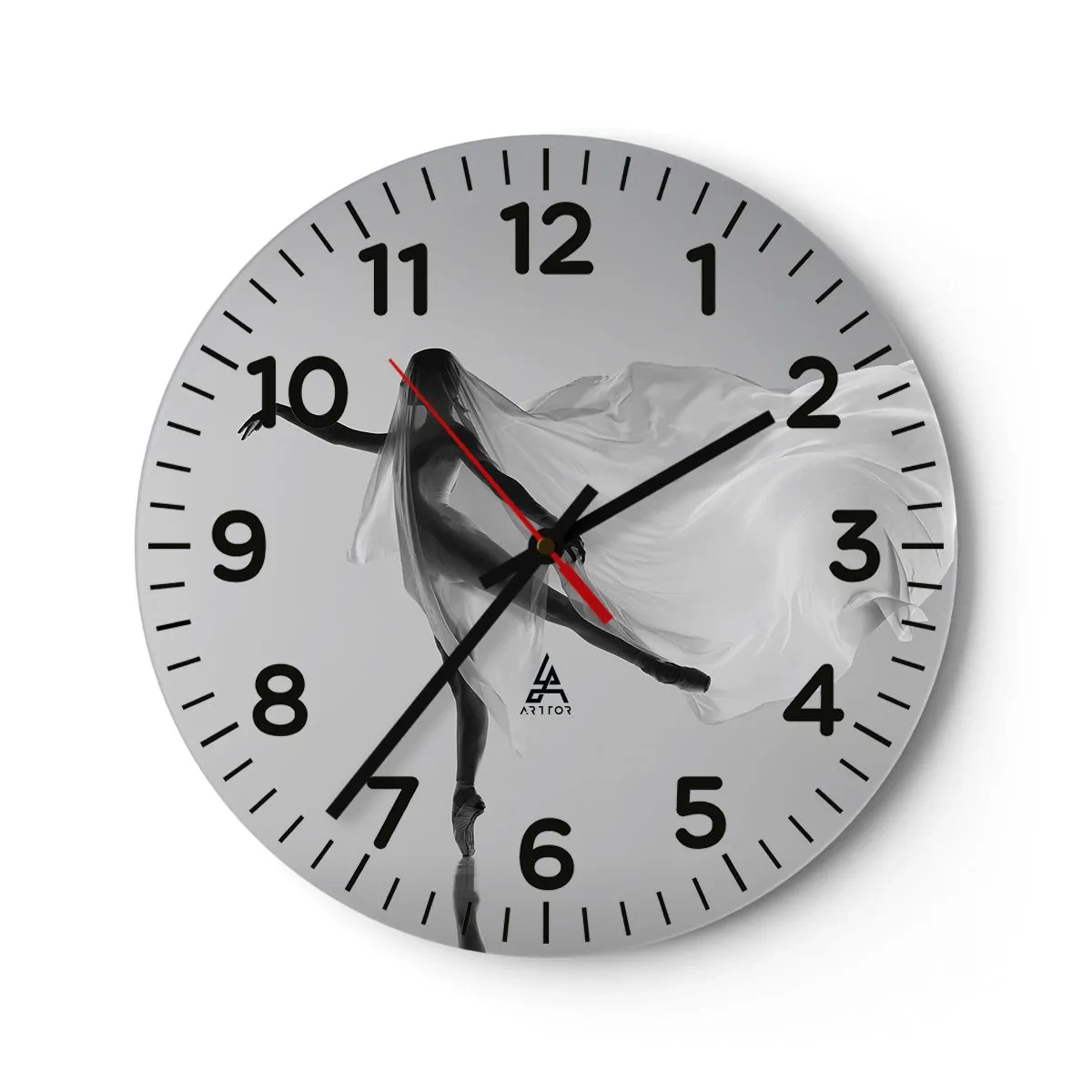 Wanduhr - Glasuhr - Leichtigkeit und Anmut - 30x30 cm