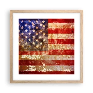 Poster in einem Rahmen aus heller Eiche - Ruhm verblasst nicht - 40x40 cm