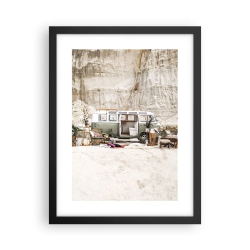Poster in einem schwarzem Rahmen - Es ist die Zeit, die Reise zu beginnen - 30x40 cm