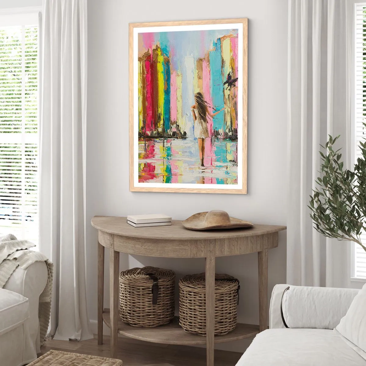 Poster in einem Rahmen aus heller Eiche - Folge mir - 70x100 cm