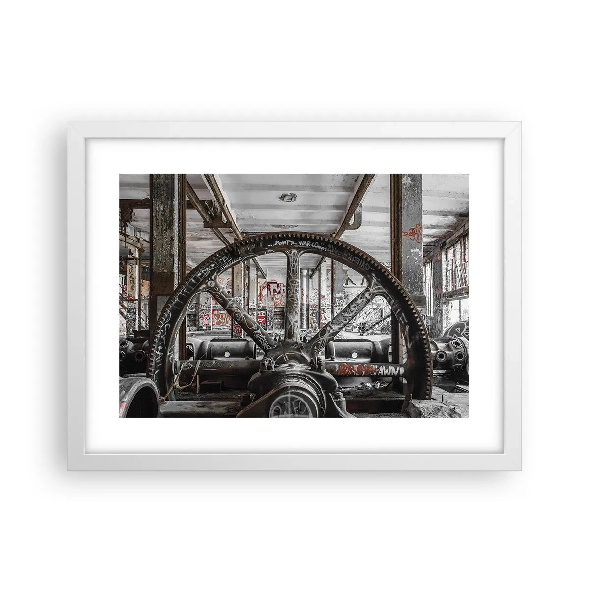Poster in einem weißen Rahmen - Das geheime Leben der Fabrik - 40x30 cm