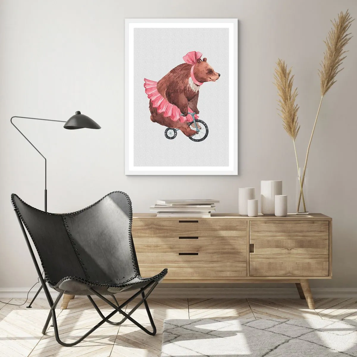 Poster in einem weißen Rahmen - Was für ein Affentheater! - 61x91 cm