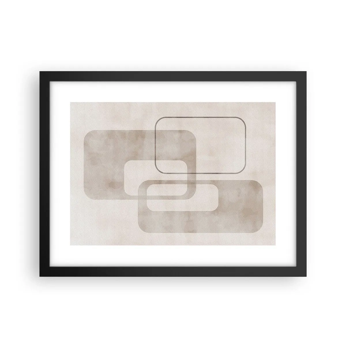 Poster in einem schwarzem Rahmen - Geometrische Fuge - 40x30 cm