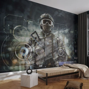 Selbstklebende Fototapete Deluxe Sticker - Macht zu Macht - Abstraktion, Soldat, Kommando - 300x210 cm