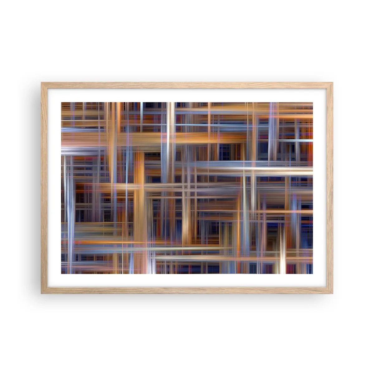 Poster in einem Rahmen aus heller Eiche - Aus Licht gewebt - 70x50 cm