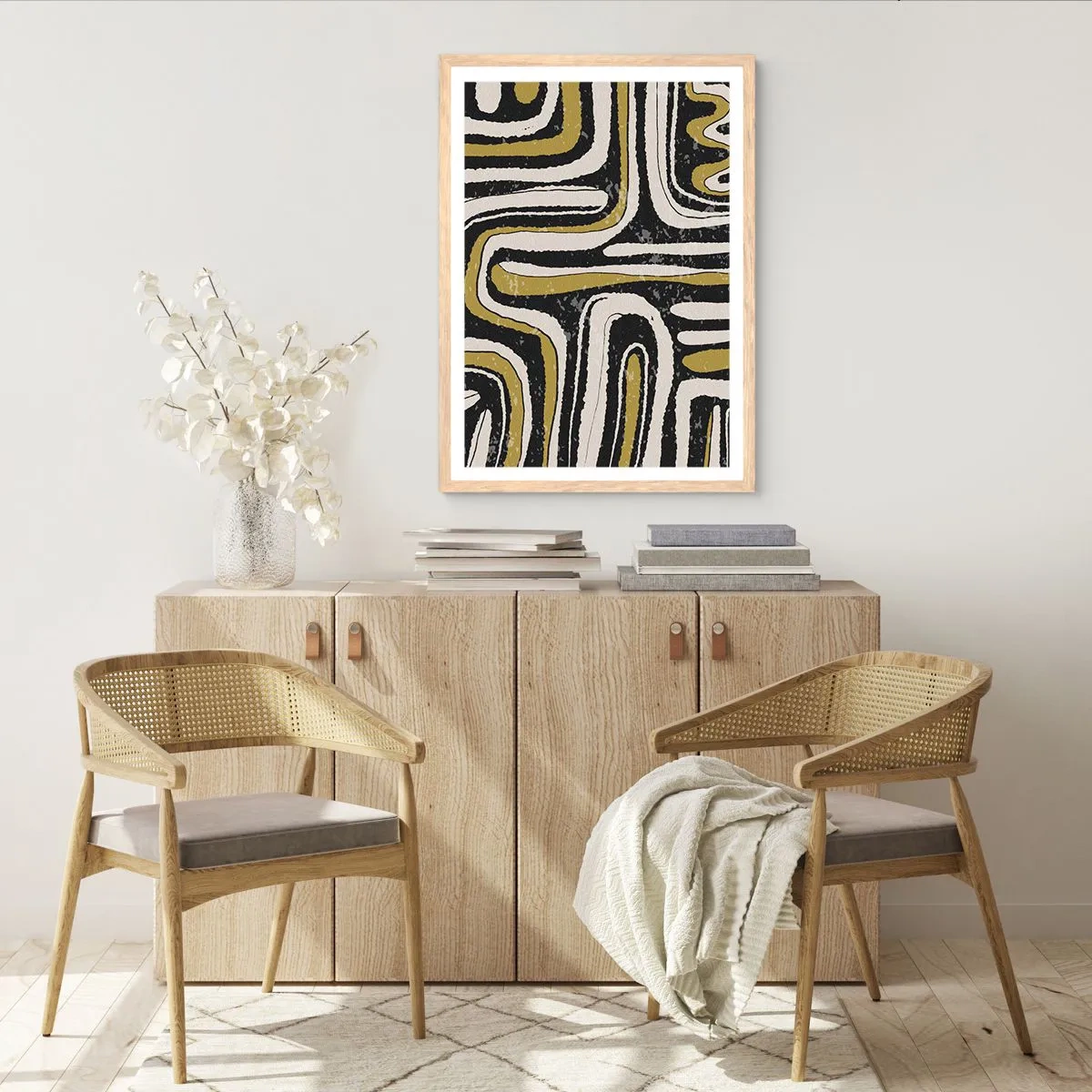 Poster in einem Rahmen aus heller Eiche - Komposition: Straßen und Gassen - 70x100 cm