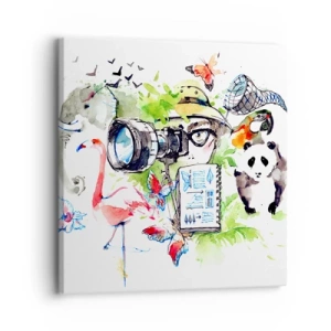 Bild auf Leinwand - Leinwandbild - In der Linse eines Reisenden - 30x30 cm