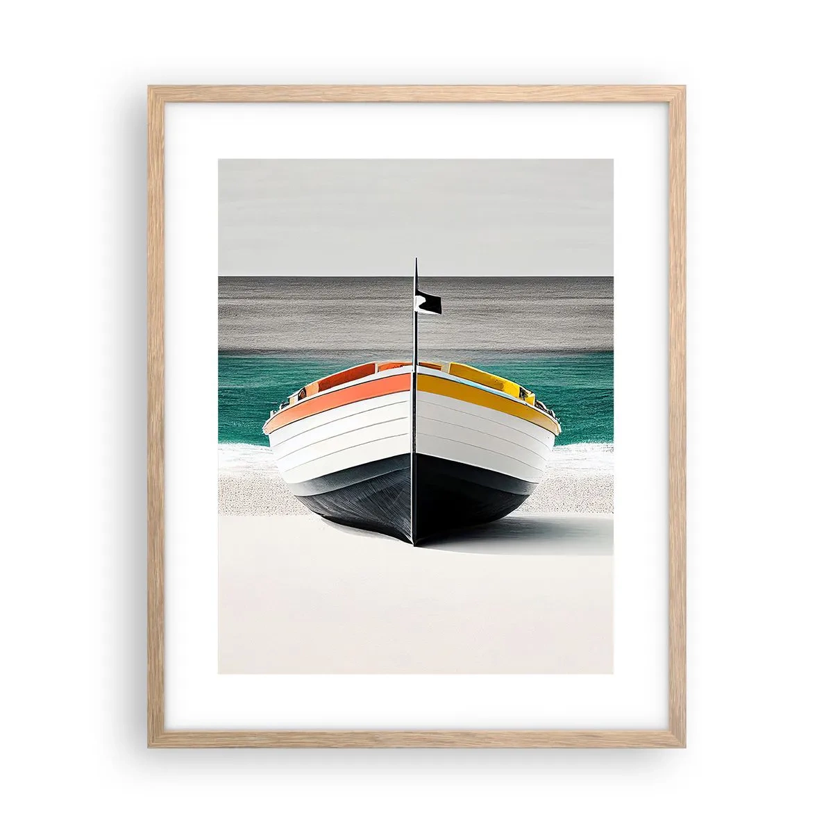 Poster in einem Rahmen aus heller Eiche - An seinem Platz - 40x50 cm