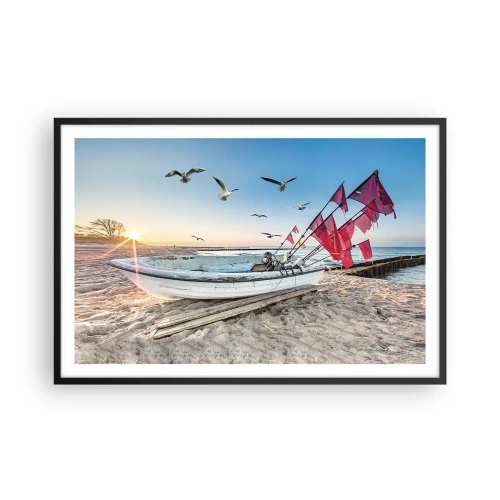 Poster in einem schwarzem Rahmen - Wohlverdiente Ruhe - 91x61 cm