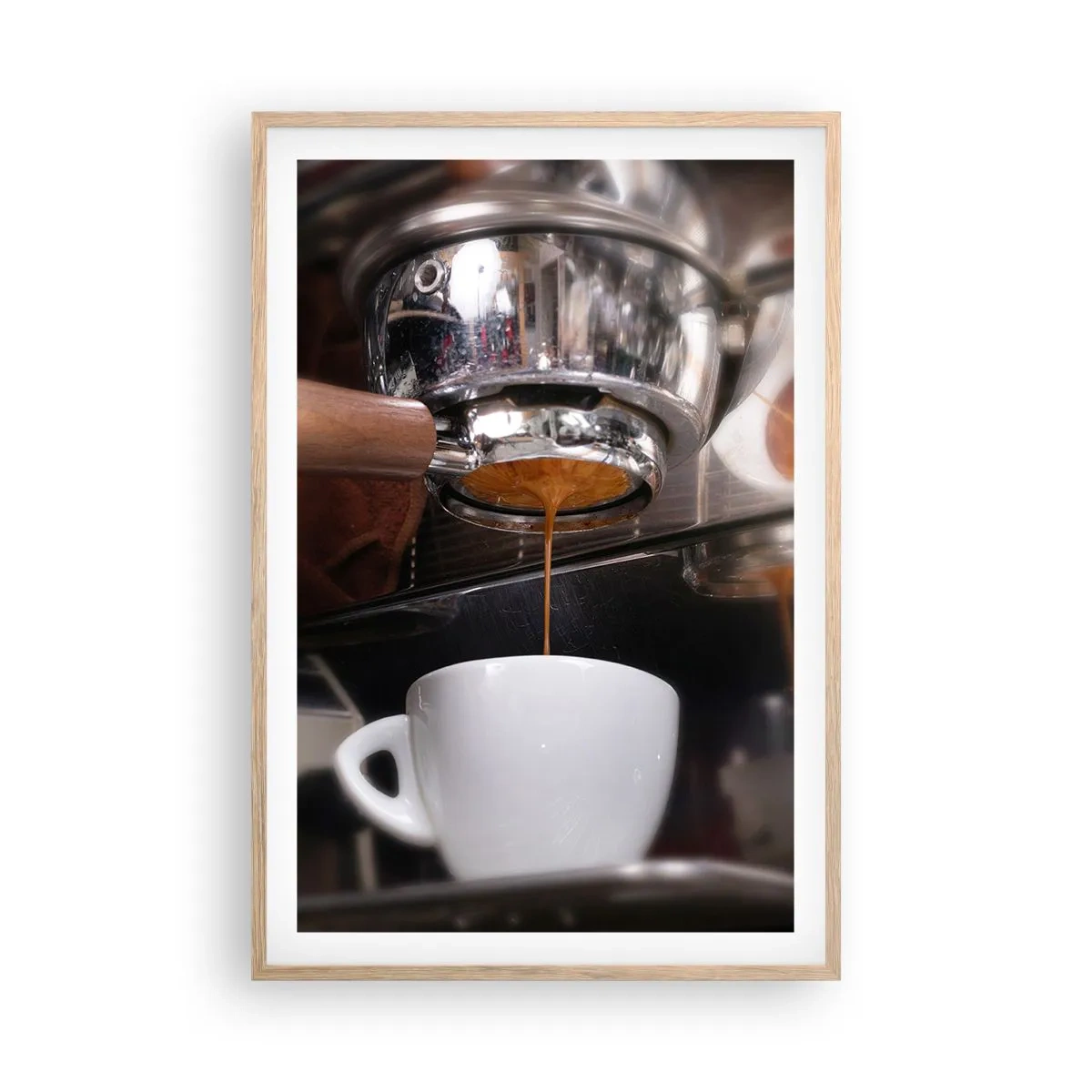 Poster in einem Rahmen aus heller Eiche - Gute Zeit des Tages - 61x91 cm