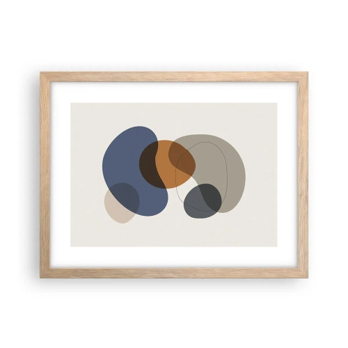 Poster in einem Rahmen aus heller Eiche - Farbtropfen - 40x30 cm