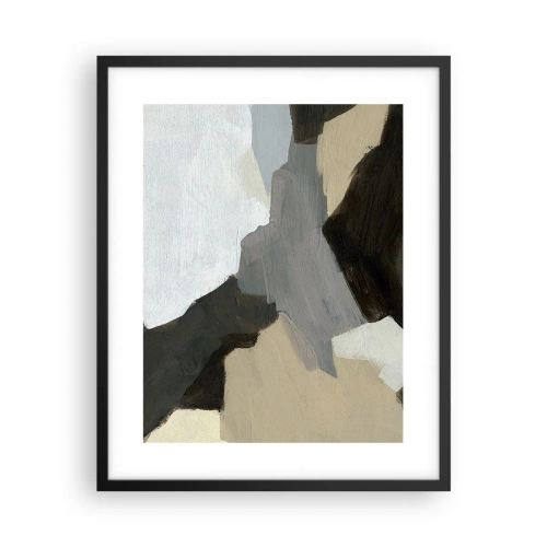 Poster in einem schwarzem Rahmen - Abstraktion: Scheideweg des Graus - 40x50 cm