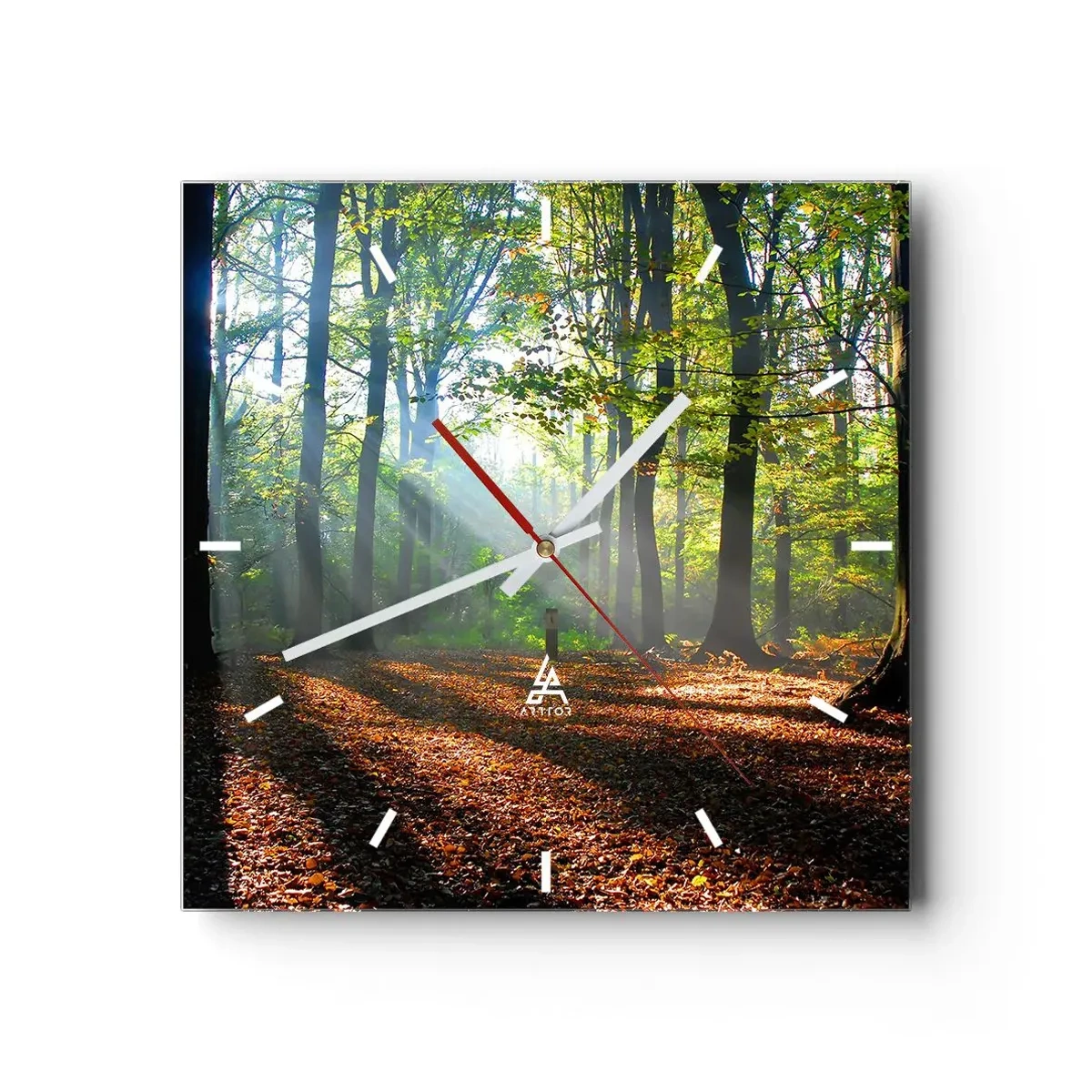 Wanduhr - Glasuhr - Licht und Schatten - 40x40 cm