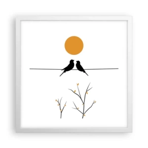 Poster in einem weißen Rahmen - Abend der Nachtigallen - 40x40 cm