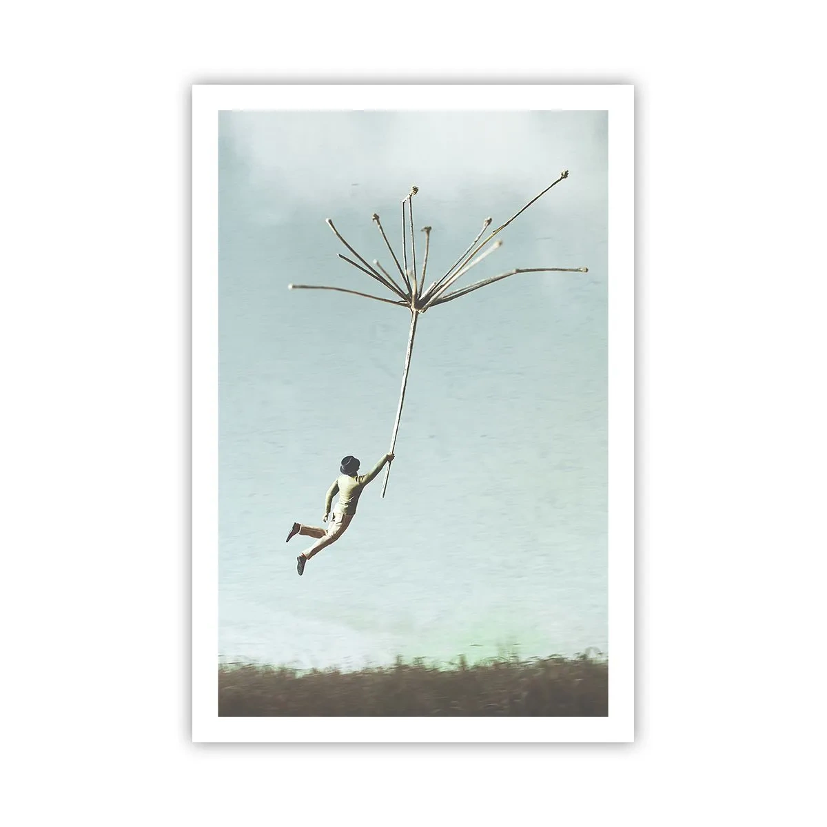 Poster - Drachen, Löwenzahn, Wind - 61x91 cm