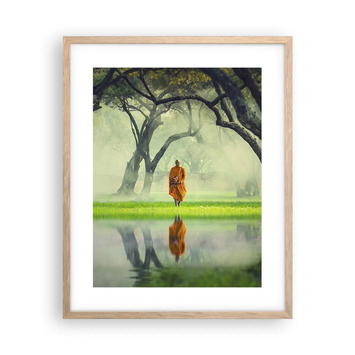 Poster in einem Rahmen aus heller Eiche - Auf dem Weg zur Erleuchtung - 40x50 cm