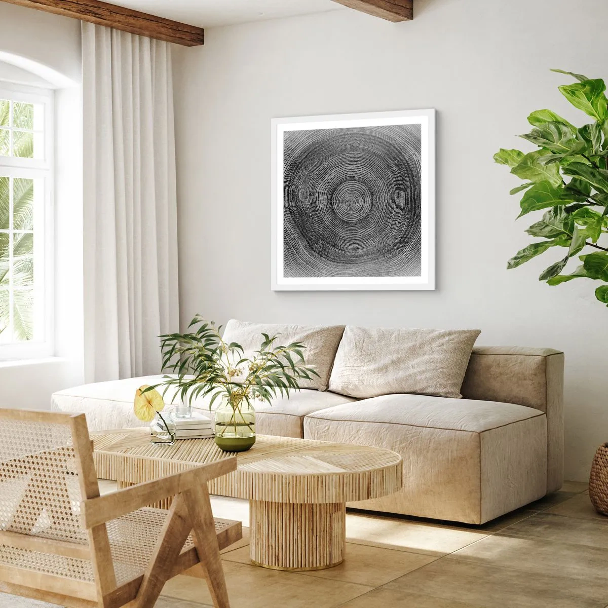 Poster in einem weißen Rahmen - Zeichen der Zeit - 40x40 cm