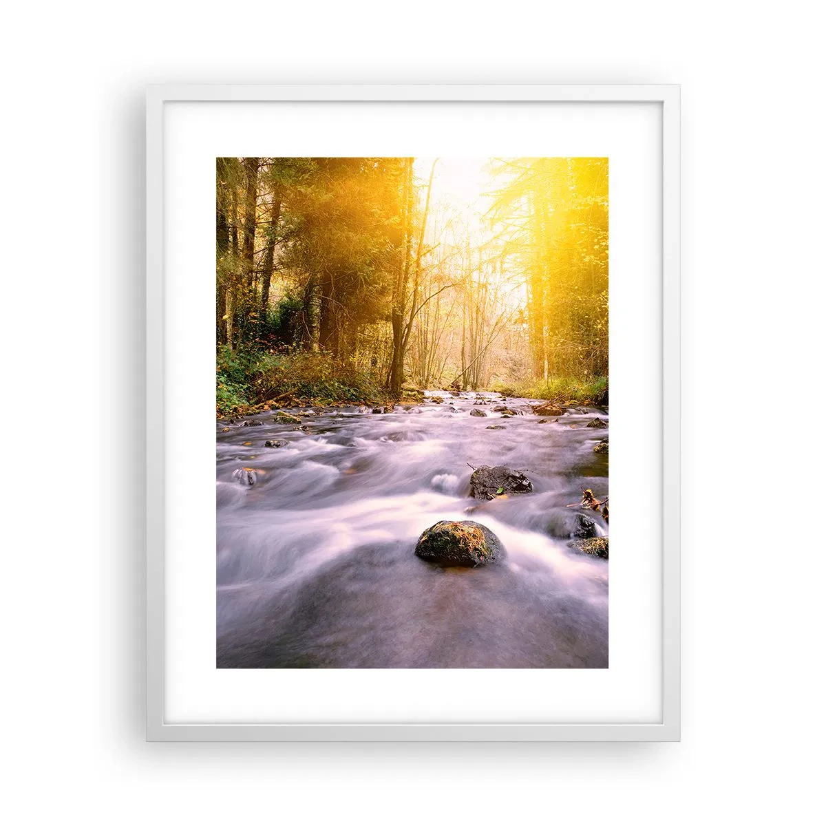 Poster in einem weißen Rahmen - Malachit im Silber- und Goldrahmen - 40x50 cm