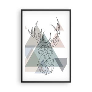Poster in einem schwarzem Rahmen - In einem geometrischen Wald - 61x91 cm