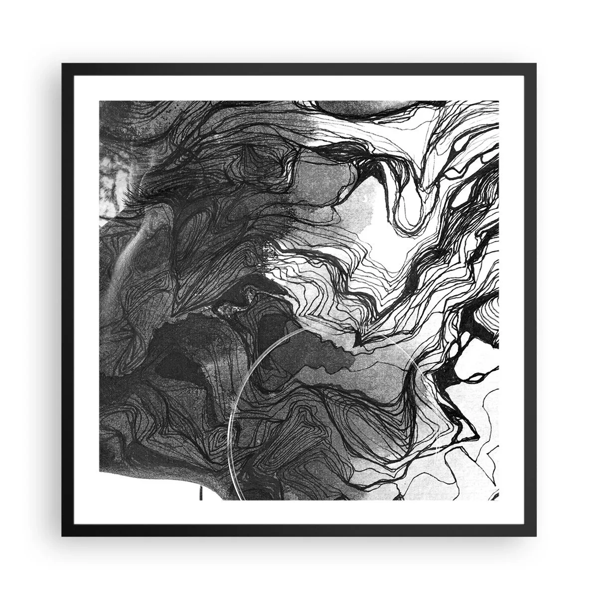 Poster in einem schwarzem Rahmen - Verstrickt in Träume - 60x60 cm