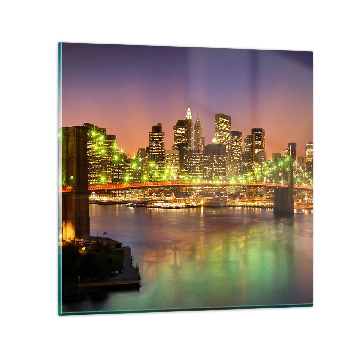 Glasbild - Bild auf glas - Hier geht das Licht nie aus - 40x40 cm