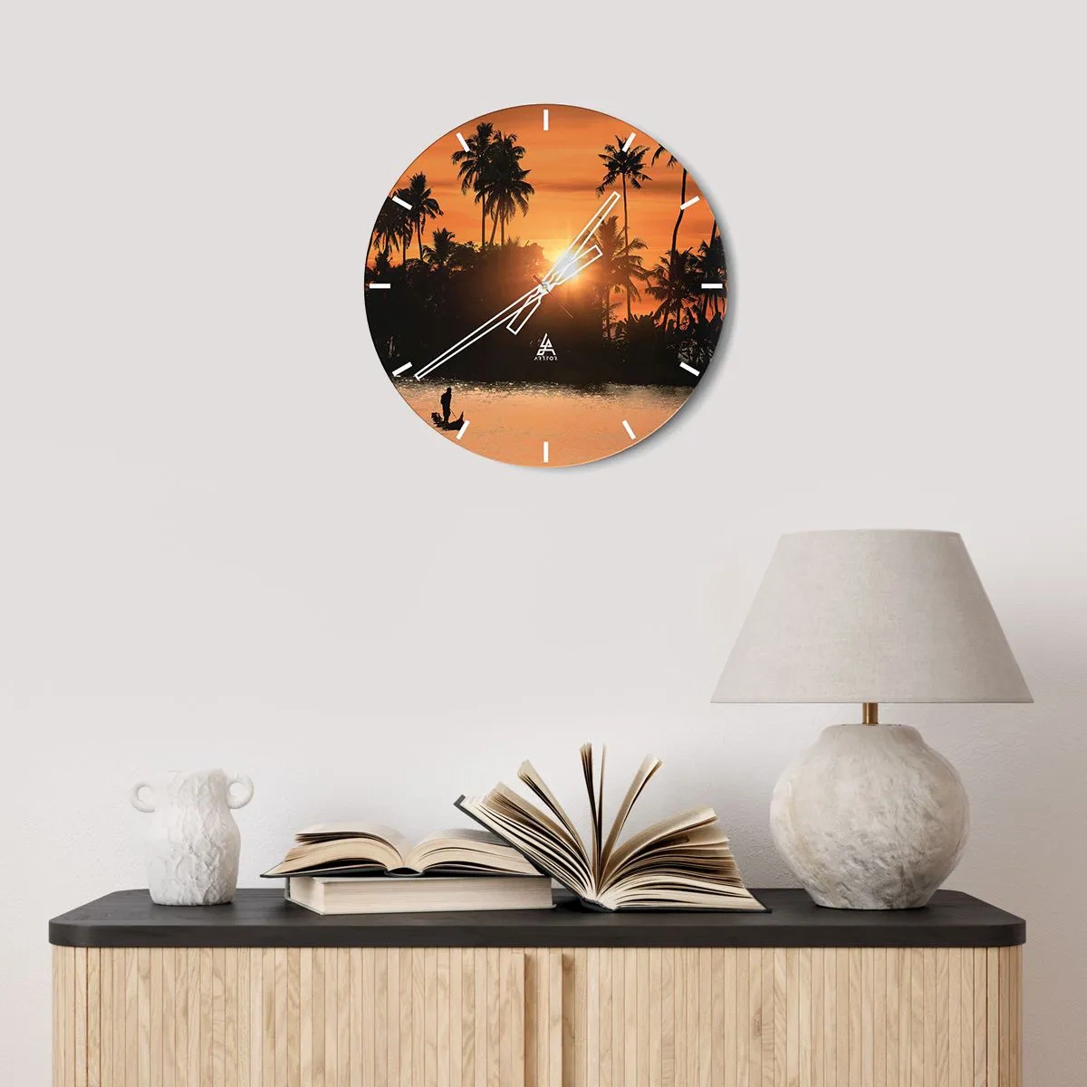 Wanduhr - Glasuhr - Zeit zum Entspannen - 40x40 cm