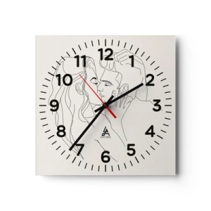 Wanduhr - Glasuhr - Verstrickt im Gefühl - 40x40 cm