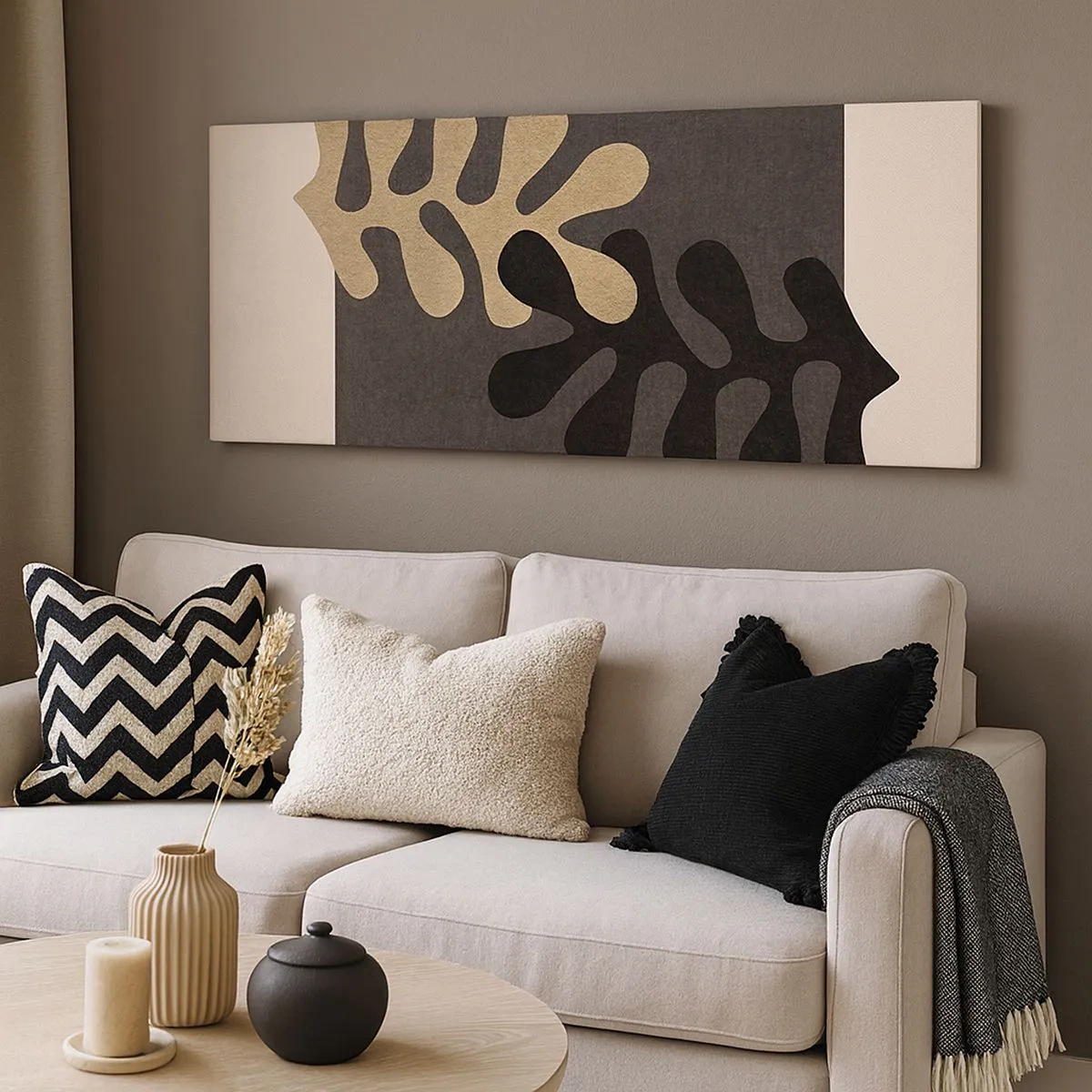 Bild auf Leinwand - Leinwandbild - Abwesenheit und Ergänzung - 100x40 cm