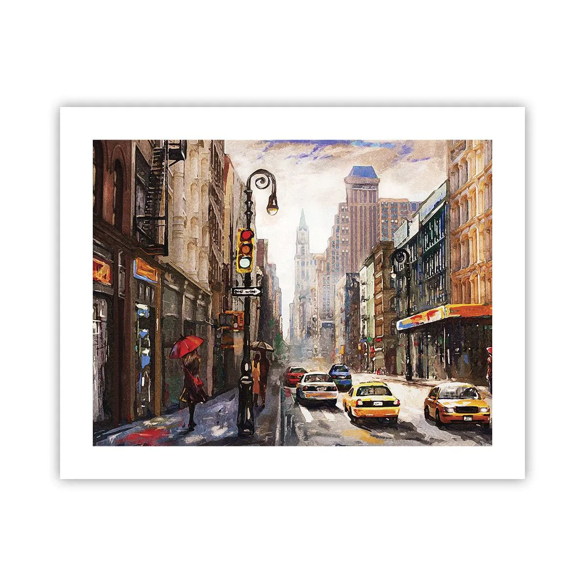 Poster - New York - auch im Regen bunt - 50x40 cm