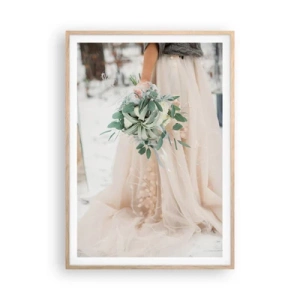 Poster in einem Rahmen aus heller Eiche - Und sie lebten glücklich bis ans Ende - 70x100 cm