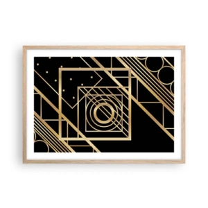 Poster in einem Rahmen aus heller Eiche - Goldene Geometrie - 70x50 cm