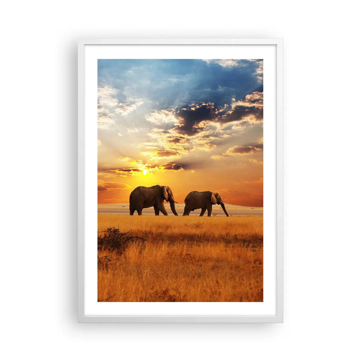 Poster in einem weißen Rahmen - Familienspaziergang - 50x70 cm