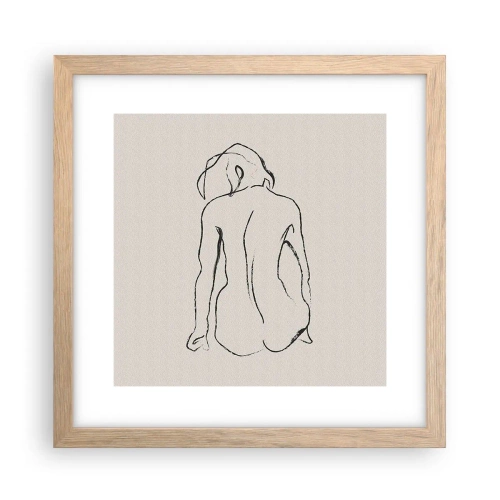 Poster in einem Rahmen aus heller Eiche - Mädchenakt - 30x30 cm