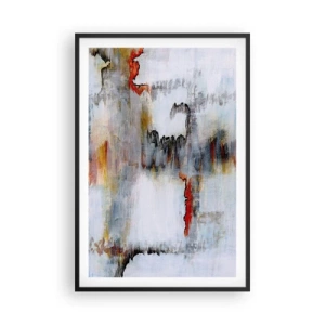 Poster in einem schwarzem Rahmen - Ein Stock auf dem Wasser - 61x91 cm