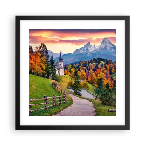 Poster in einem schwarzem Rahmen - Landschaftsartige Malerei - 40x40 cm