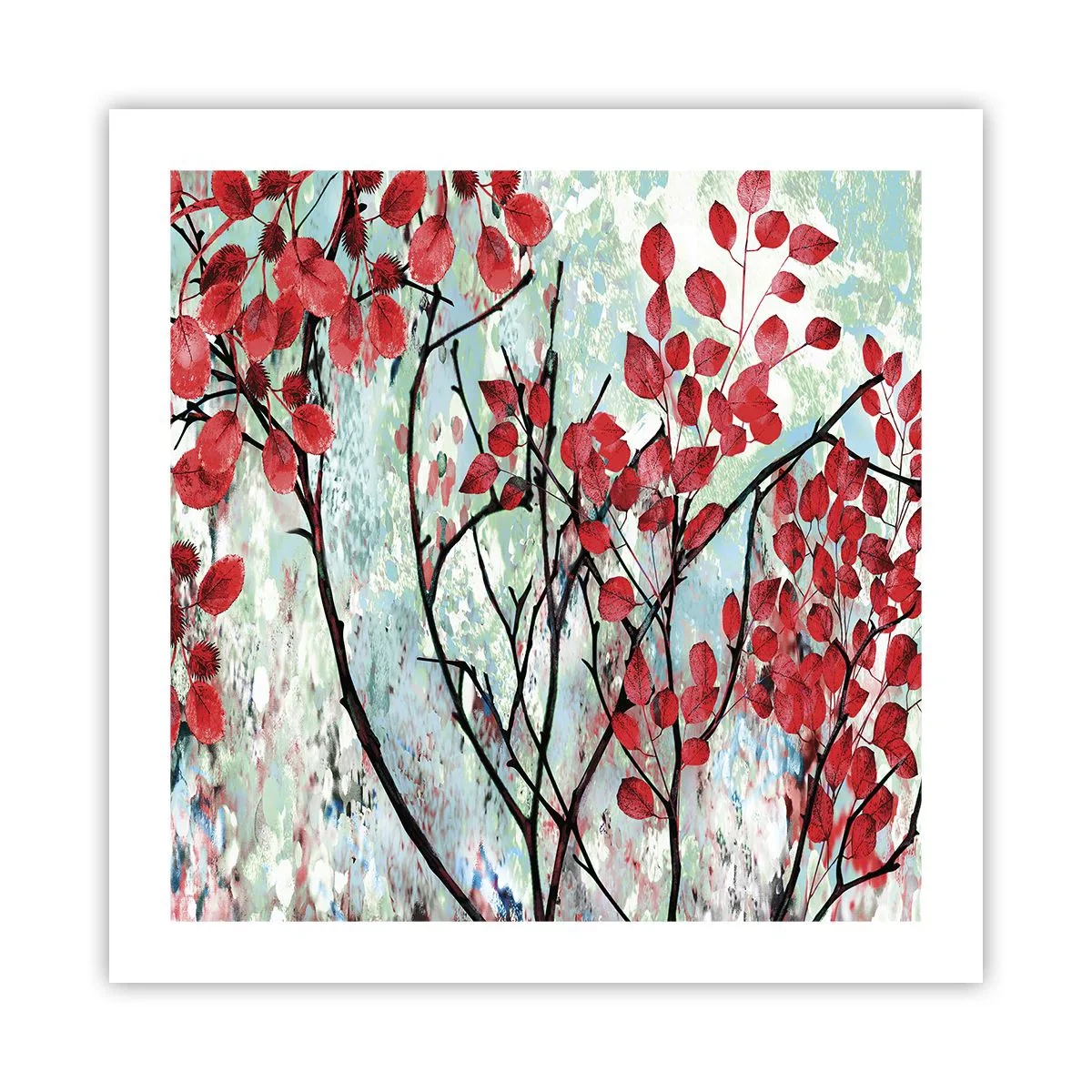 Poster - Baum in Scharlachrot - 50x50 cm