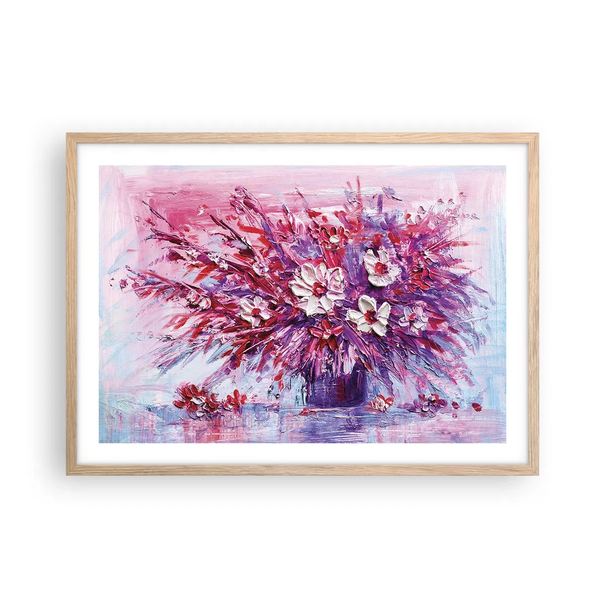 Poster in einem Rahmen aus heller Eiche - Unschuld und Leidenschaft - 70x50 cm